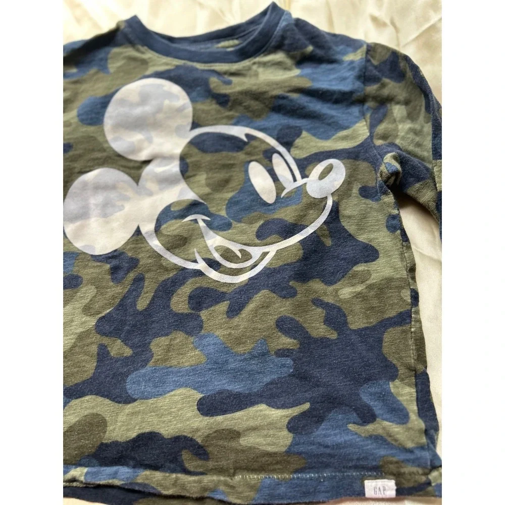 EUC Baby Gap Mickey Mouse Unisex Long-sleeve Camo Shirt 5T